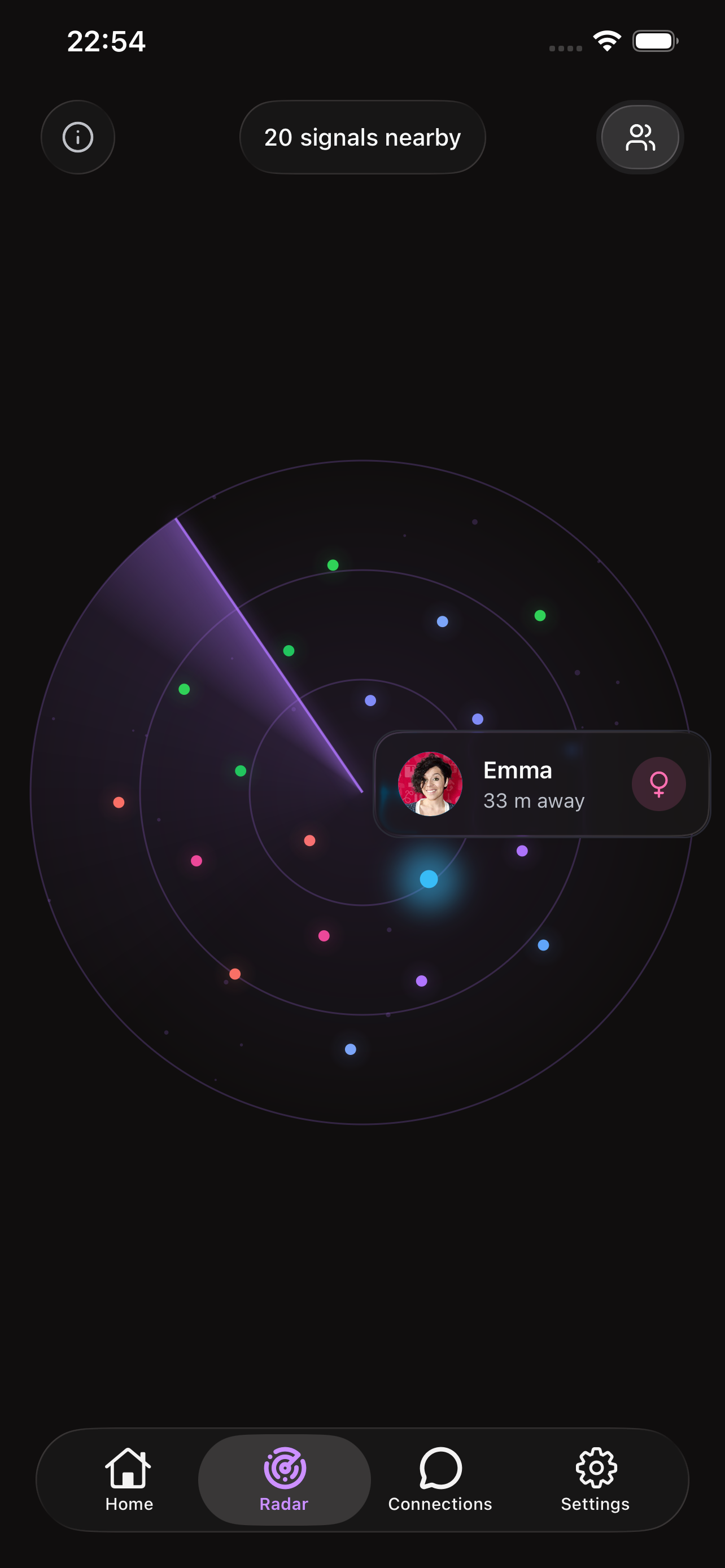 Venera radar with nearby signals